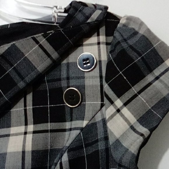 Le Chateau black silver plaid dress - Picture 4 of 7